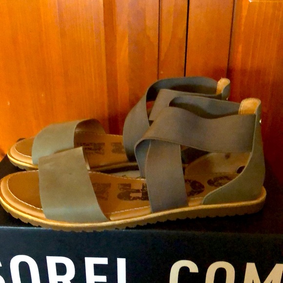 Sorel Ella Sandals, Sz. 8.5/Sage Green - Picture 2 of 5